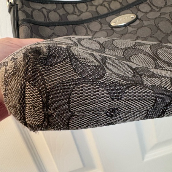 Coach Dark Gray Signature Shoulder Bag - Picture 7 of 8